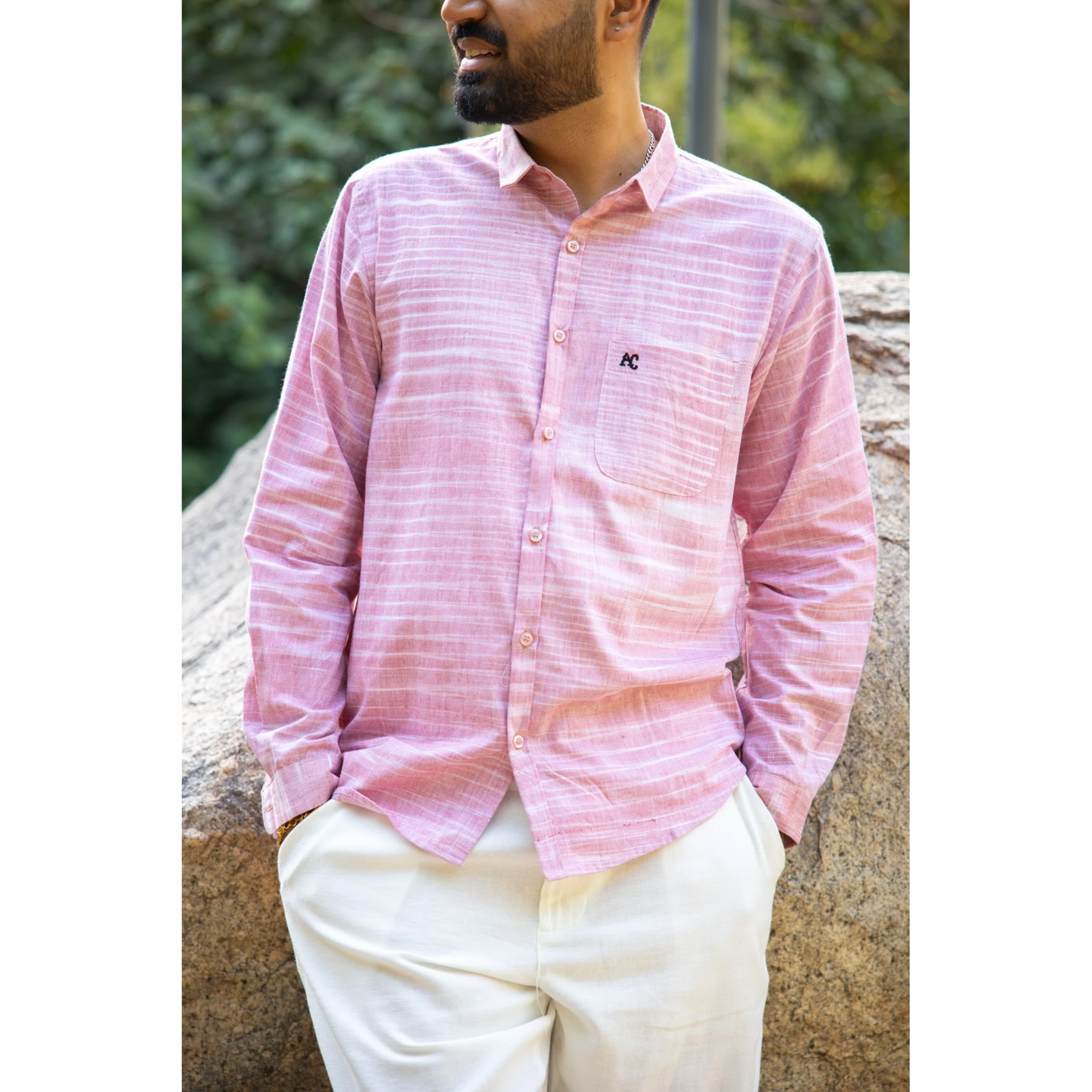 Blush Pink Khadi Shirt