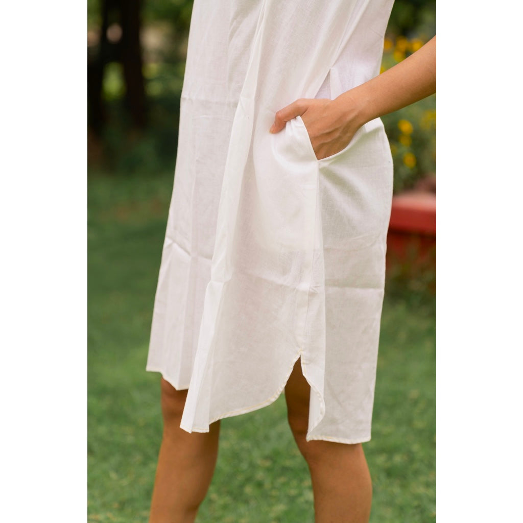 White Linen Dress