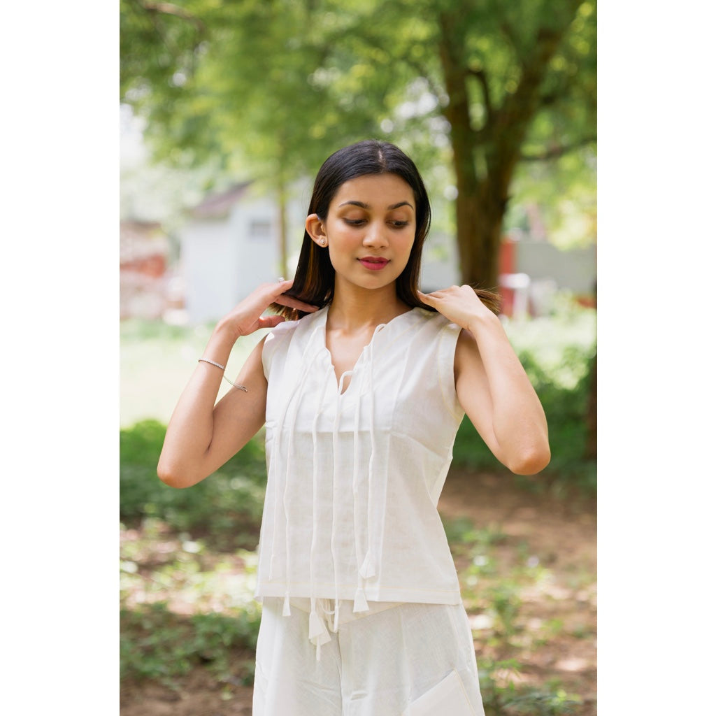 White Linen Skirt-Top