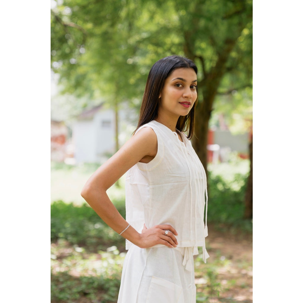 White Linen Skirt-Top