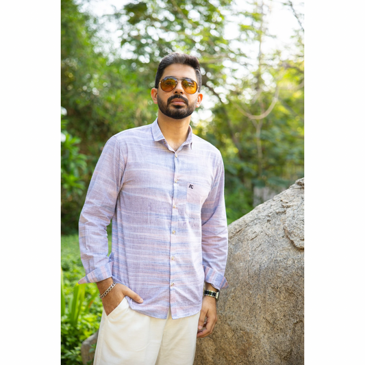 Sky Blush Khadi Shirt